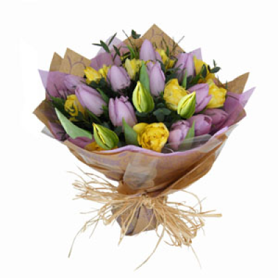 Beautiful Spring Tulips - Gorgeous flowers of the season. These spring tulips are expertly gift-wrapped and presented by hand.
