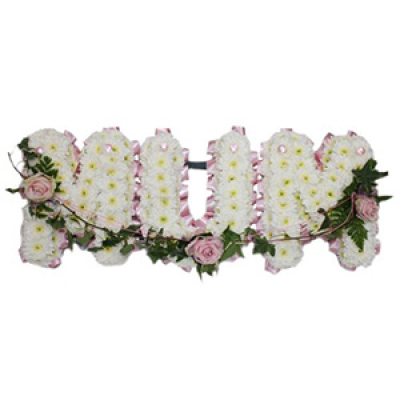 words - Based letters with a rose corsage