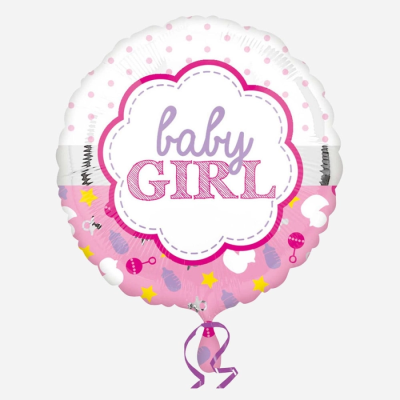 Baby Girl Helium Balloon - Celebrate a beautiful new beginning with this Baby Girl balloon.